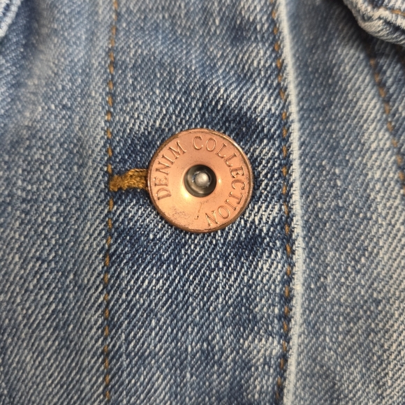 Cisono Classic Blue Distressed Denim Jacket Size L - Picture 4 of 7